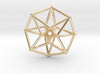 Toroidal Hypercube 35mm Time Traveller-Mathematical Art-14k Gold Plated Brass-Sacred Geometry Web 3d printed geometric models