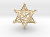 Stellated Dodecahedron 40mm-Other-14k Gold Plated Brass-Sacred Geometry Web 3d printed geometric models