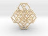 Vector Equilibrium Cuboctahedrons Grid 8xOcta 7xVE-Mathematical Art-14k Gold Plated Brass-Sacred Geometry Web 3d printed geometric models