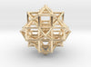 Vector Equilibrium Cluster 8xVE 7xOcta 50mm-Memes-14k Gold Plated Brass-Sacred Geometry Web 3d printed geometric models