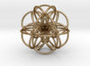 Seed of Life: Cuboctahedral Flower-Earrings-Polished Gold Steel-Sacred Geometry Web 3d printed geometric models