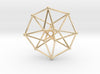 Toroidal Time Traveller Hypercube 35mm thin-Mathematical Art-14k Gold Plated Brass-Sacred Geometry Web 3d printed geometric models