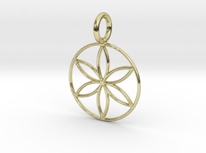 Small Flower Pendant jewelry Gold 3D print model