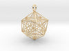 Icosahedron Dodecahedron Nest - 32mm-Pendants and Necklaces-14k Gold Plated Brass-Sacred Geometry Web 3d printed jewellery