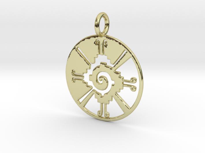 Mayan 18k Gold Pendant Hunab Ku