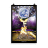 Firebird Dancing in the Starry Desert - Poster