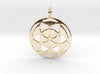 Seed of Life filled 29mm-Pendants and Necklaces-14k Gold Plated Brass-Sacred Geometry Web 3d printed jewellery