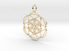Seed of Life within Seed of Life 40mm 34mm-Pendants and Necklaces-14K Yellow Gold: Medium-Sacred Geometry Web 3d printed jewellery