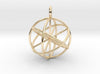 Spherical Vector Equilibrium - Genesa sphere - 30mm-Mathematical Art-14k Gold Plated Brass-Sacred Geometry Web 3d printed jewellery