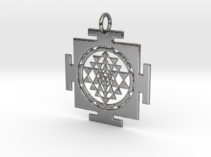Full Sri Yantra Necklace in 18K Rose and Yellow Gold - Sri Yantra
