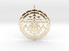Sri Yantra Lotus 48mm-Pendants and Necklaces-14k Gold Plated Brass-Sacred Geometry Web 3d printed jewellery