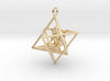 Star Tetrahedron Angel 30 mm-Pendants and Necklaces-14K Yellow Gold-Sacred Geometry Web 3d printed jewellery