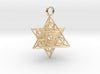 Star Tetrahedron Fractal 25mm or 32mm-Pendants and Necklaces-14k Gold Plated Brass: Medium-Sacred Geometry Web 3d printed jewellery