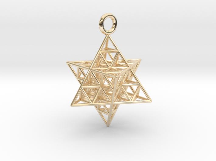 25mm Medium Crystal Cage Pendant Gold