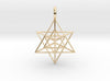 Star Tetrahedron inside Star Tetrahedron 28mm-Pendants and Necklaces-14k Gold Plated Brass-Sacred Geometry Web 3d printed jewellery