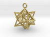 Stellated Cuboctahedron 35mm-Pendants and Necklaces-Natural Brass-Sacred Geometry Web 3d printed jewellery