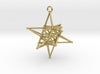 Stellated Vector Equilibrium - Spirits Guiding Star-Pendants and Necklaces-Natural Brass-Sacred Geometry Web 3d printed jewellery