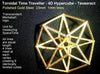 Toroidal Hypercube 35mm 1mm Time Traveller-Memes-Polished Gold Steel-Sacred Geometry Web 3d printed geometric models