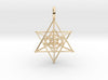 Tripple Star Tetrahedron 27mm-Pendants and Necklaces-14k Gold Plated Brass-Sacred Geometry Web 3d printed jewellery