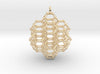 Truncated Octahedral Honeycomb - 28mm-Pendants and Necklaces-14k Gold Plated Brass-Sacred Geometry Web 3d printed jewellery